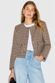 Brown Plaid Lady Jacket by Maje