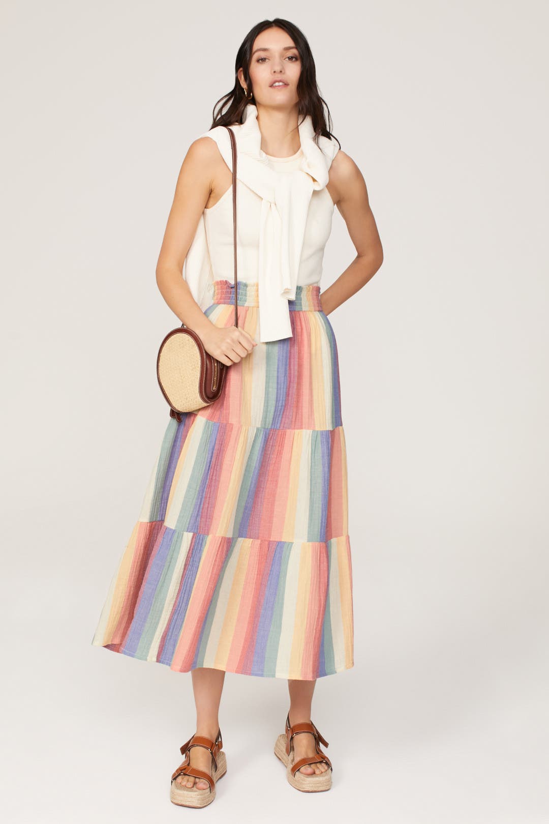 【BAON】Corinne Banding Long Skirt Corinne Double Cloth Maxi Skirt – Marine Layer