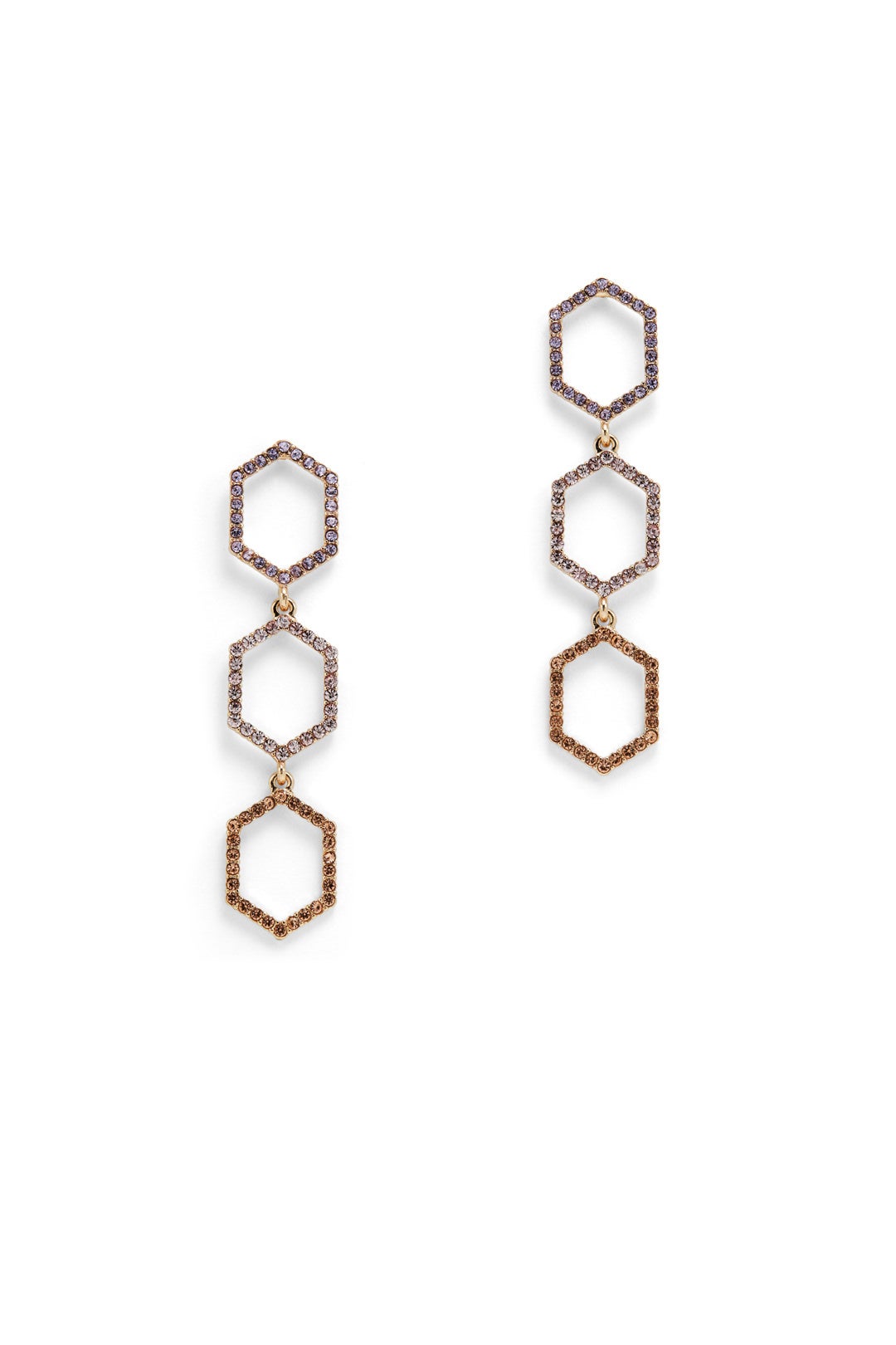 Hexagon Triple Drop Earrings by Slate & Willow Accessories