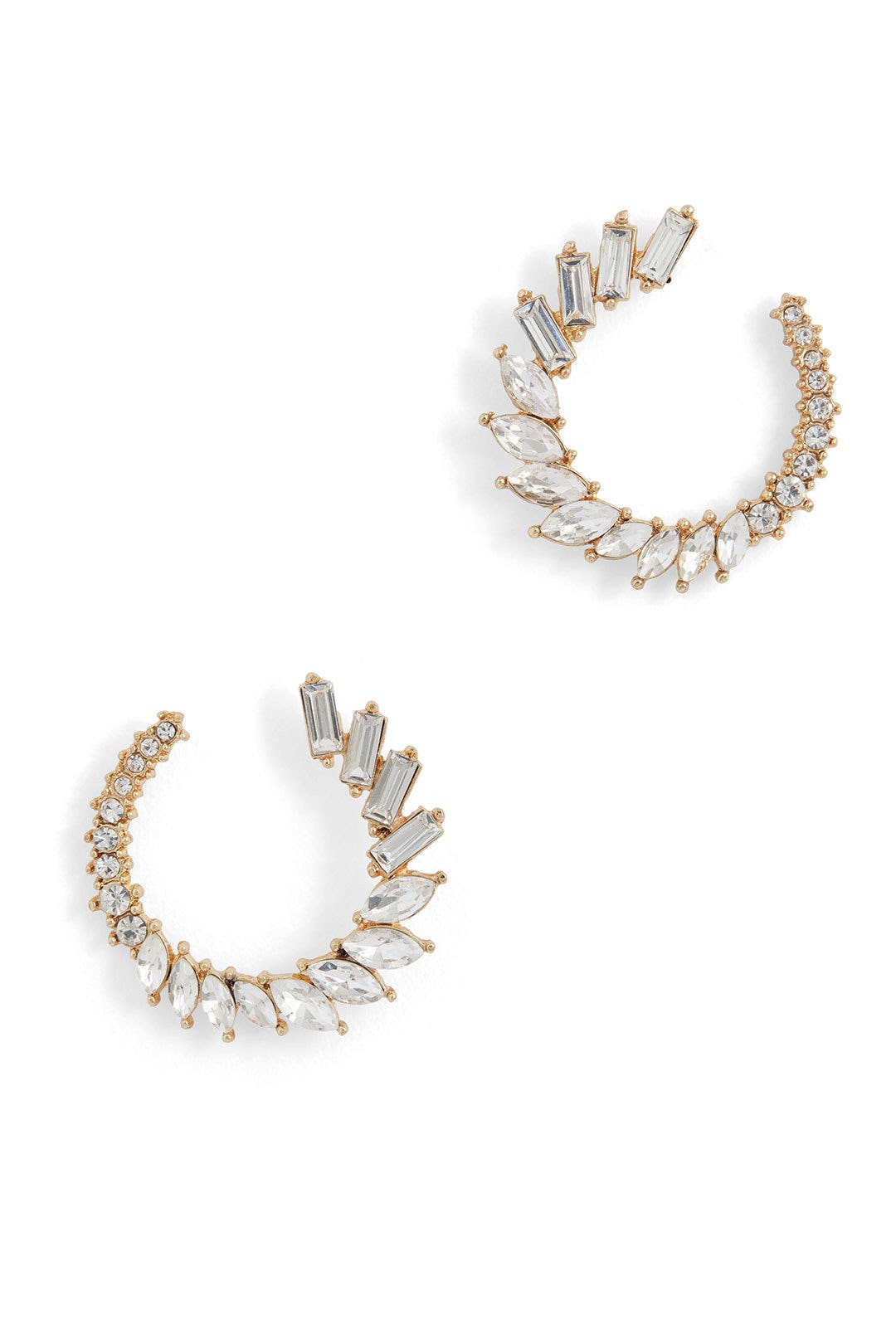 Crystal Leaf Circle Earrings by Slate & Willow Accessories 0