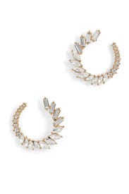 Crystal Leaf Circle Earrings by Slate & Willow Accessories