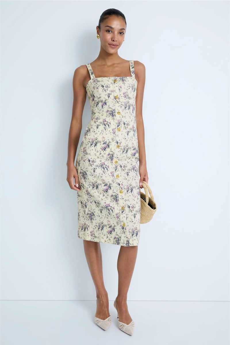 Square Neck Denim Midi Dress by Adam Lippes x RTR - Photo 0