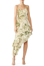 Emerald Multi Floral Dress by Hemant & Nandita