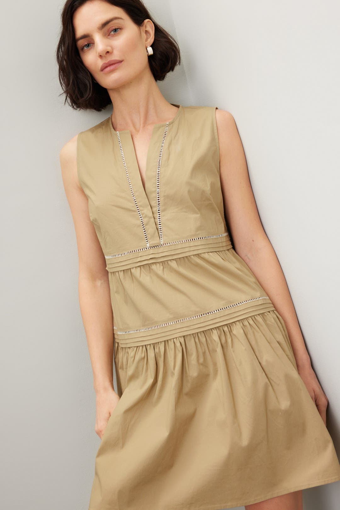 Khaki Sleeveless Mini Dress by Marissa Webb x RTR | Rent the