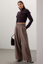 Wide Leg Plaid Pants by Ronny Kobo x RTR