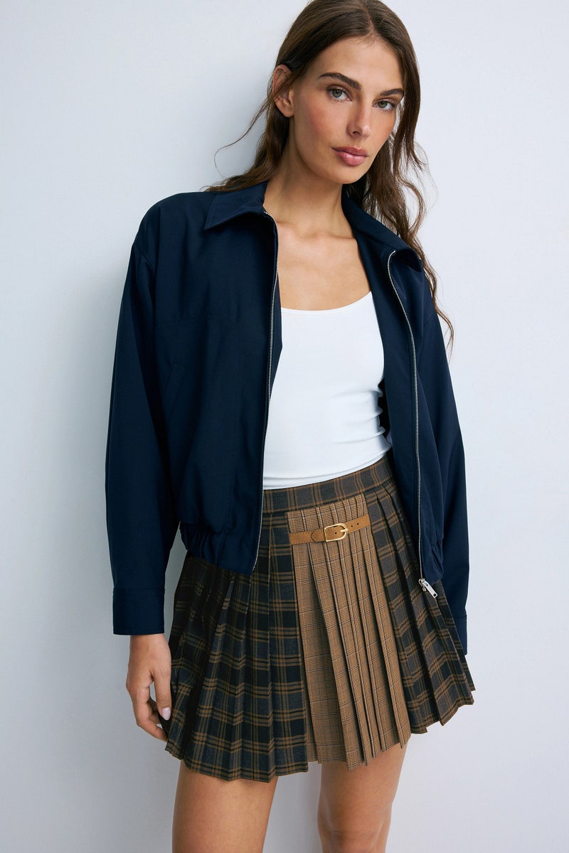 Brown Oliviana Color Block Mini Skirt by Sandro - Photo 0