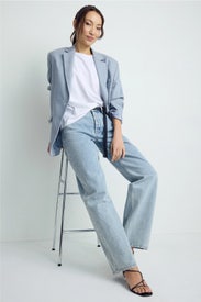 Everyday Light Wash Mid Rise Straight Leg Jeans by Still Here