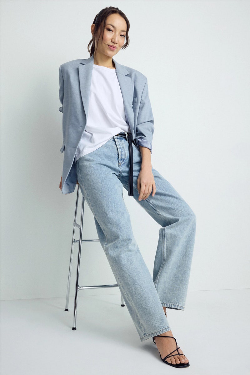 Everyday Light Wash Mid Rise Straight Leg Jeans by Still Here - Photo 0