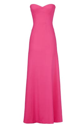 bcbg strapless crepe gown