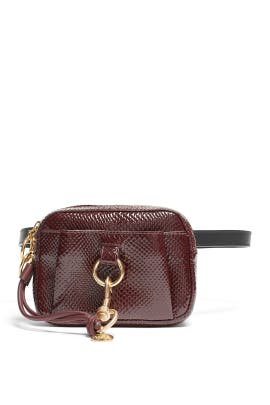 Burgundy Python Embossed Belt Bag by See by Chloe Accessories