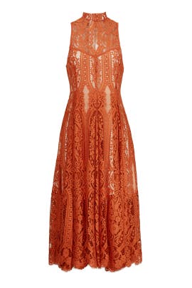 orange copper dress