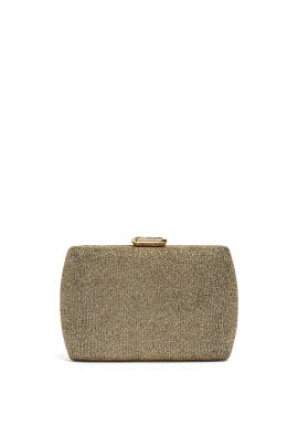 bronze glitter clutch bag