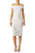 Silver Off Shoulder Sheath by Theia for $80 | Rent the Runway
