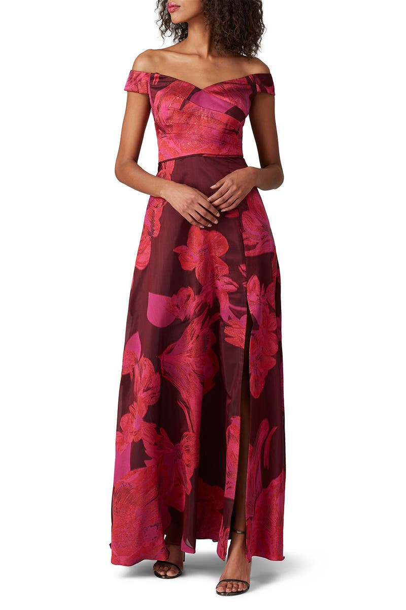Floral Off Shoulder Gown by Adrianna Papell