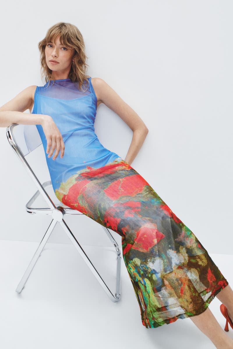 Rose Field Mesh Maxi Dress by Wynn Hamlyn