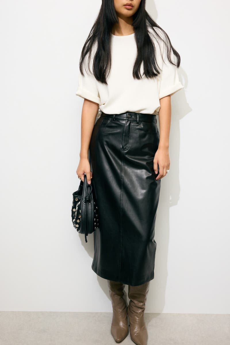 Vegan Leather Skirt by 7 For All Mankind