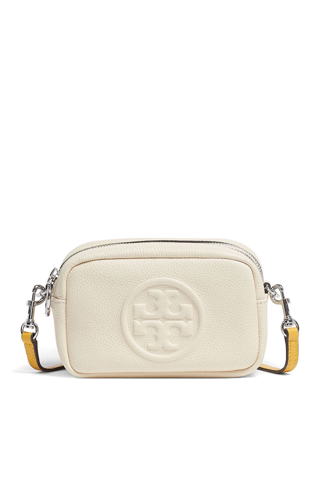 Tory Burch Perry Bombe Mini Woven Leather Crossbody