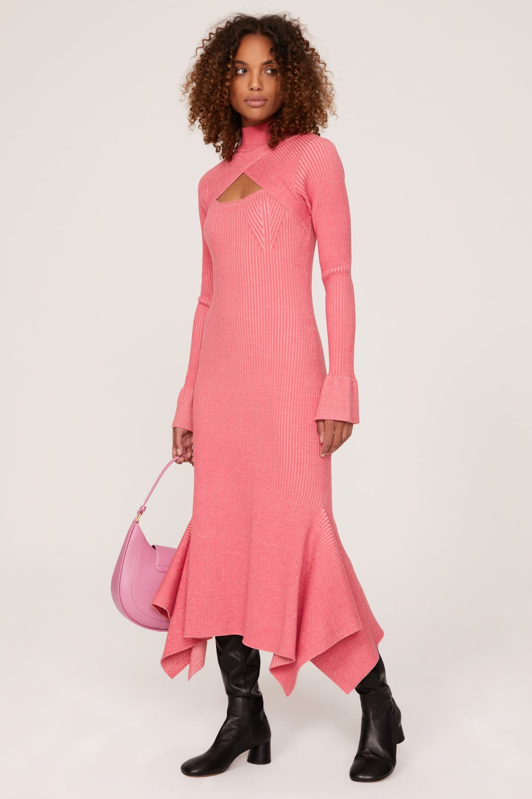 riu Crossed lines ponte dress レディース