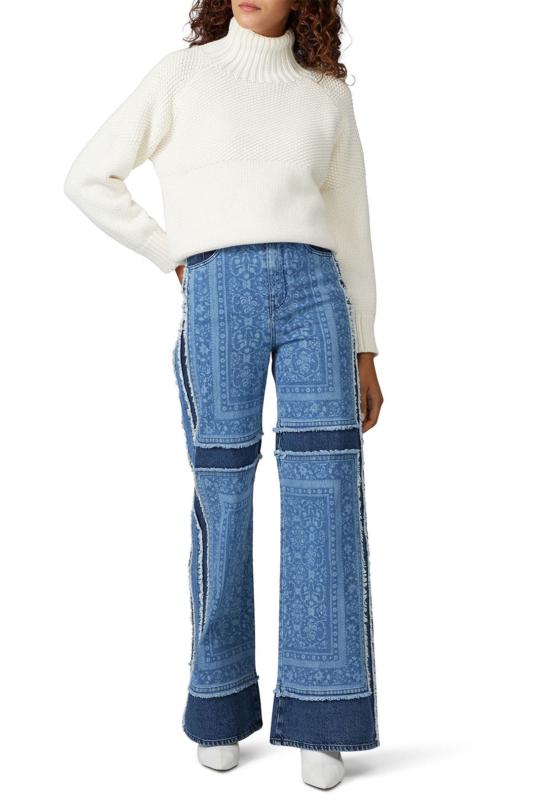 【SATIIIZ】Peu Western Slit Denim Pants SATIIIZ】Peu Western Slit Denim Pants