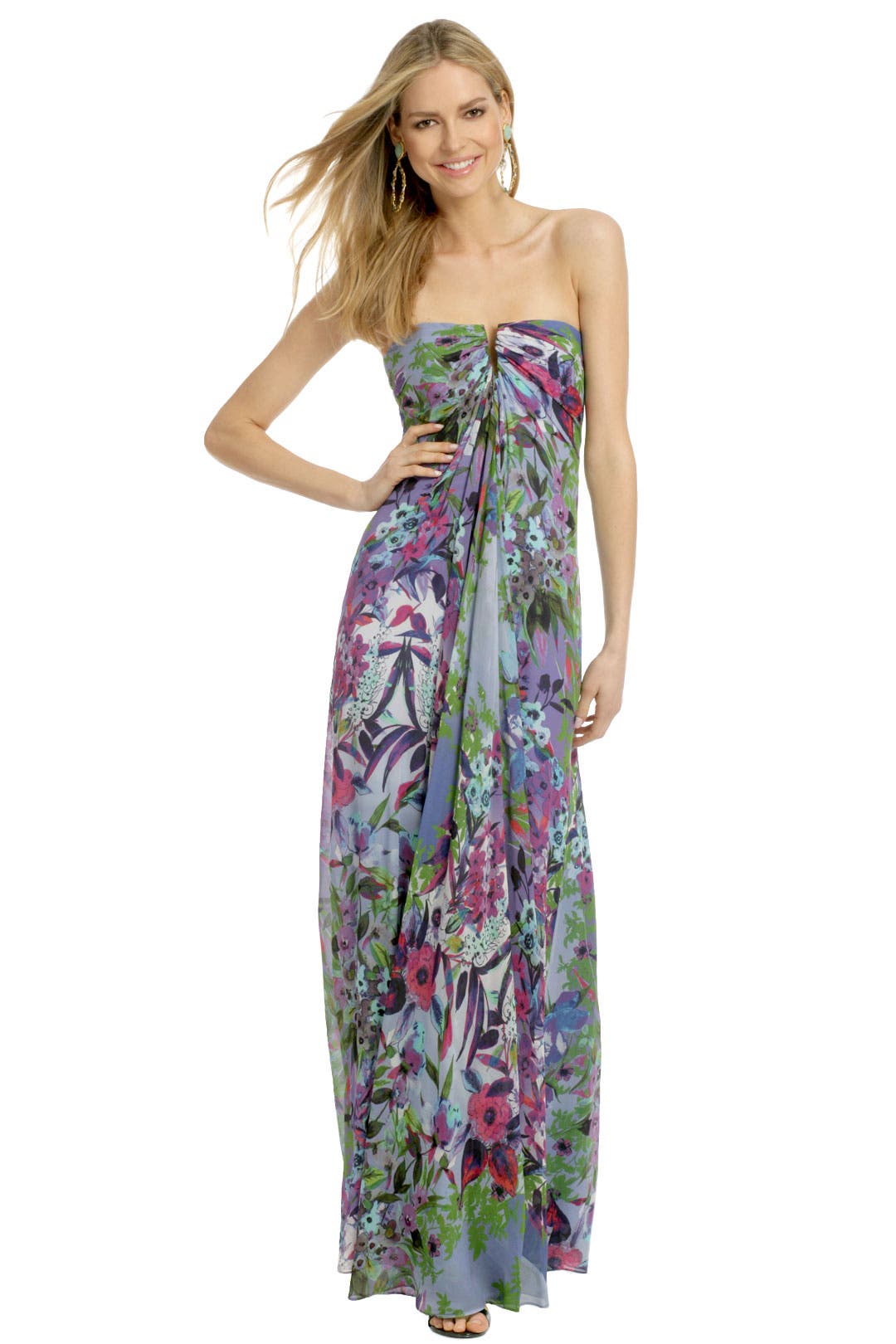 パーティードレス Angelina Botanic Silk Maxi Dress Nicole Miller Angelina Botanic Silk Maxi Dress - Runway Catalog