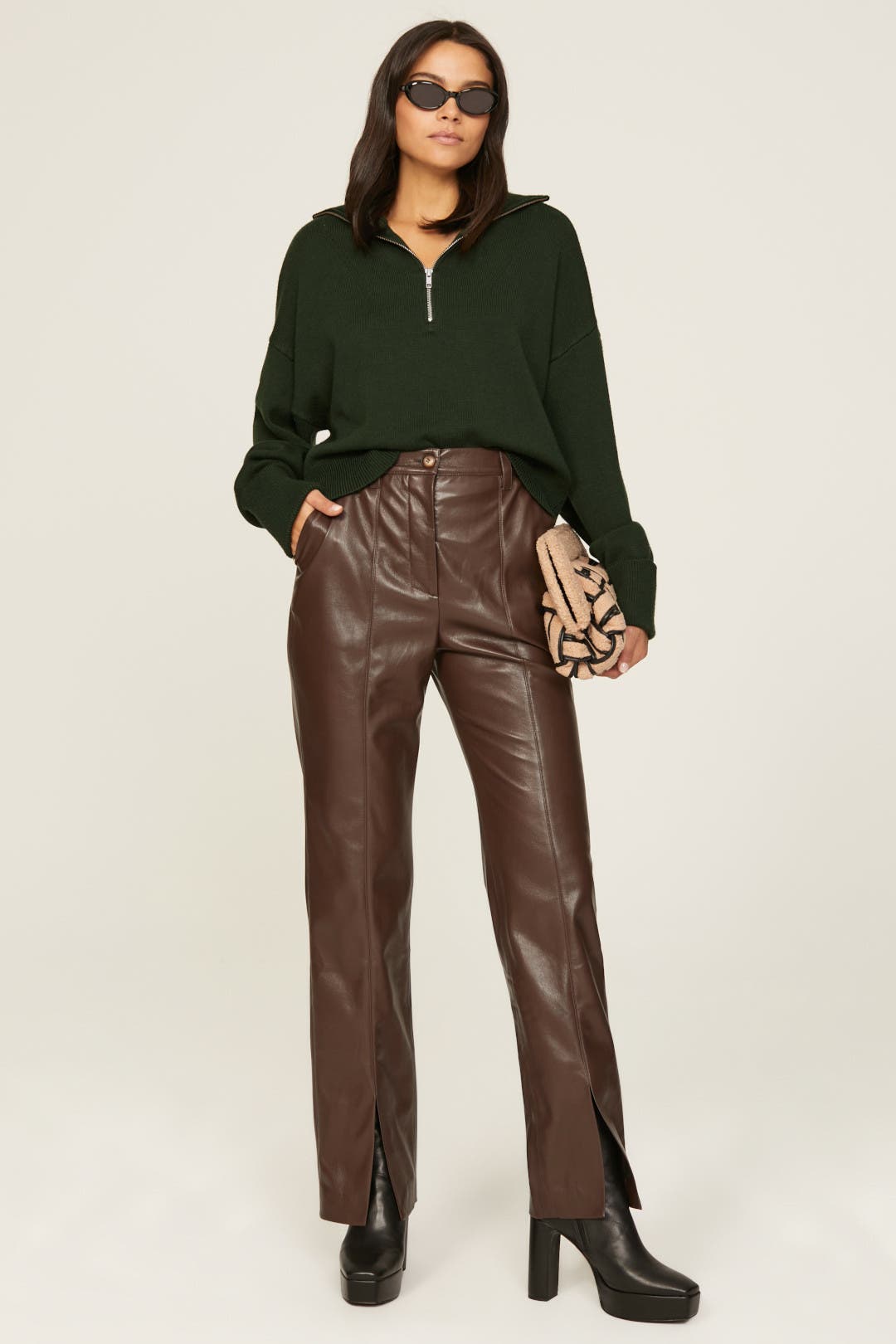 Green Quarter Zip Sweater by Marissa Webb x RTR | Rent the Runway
