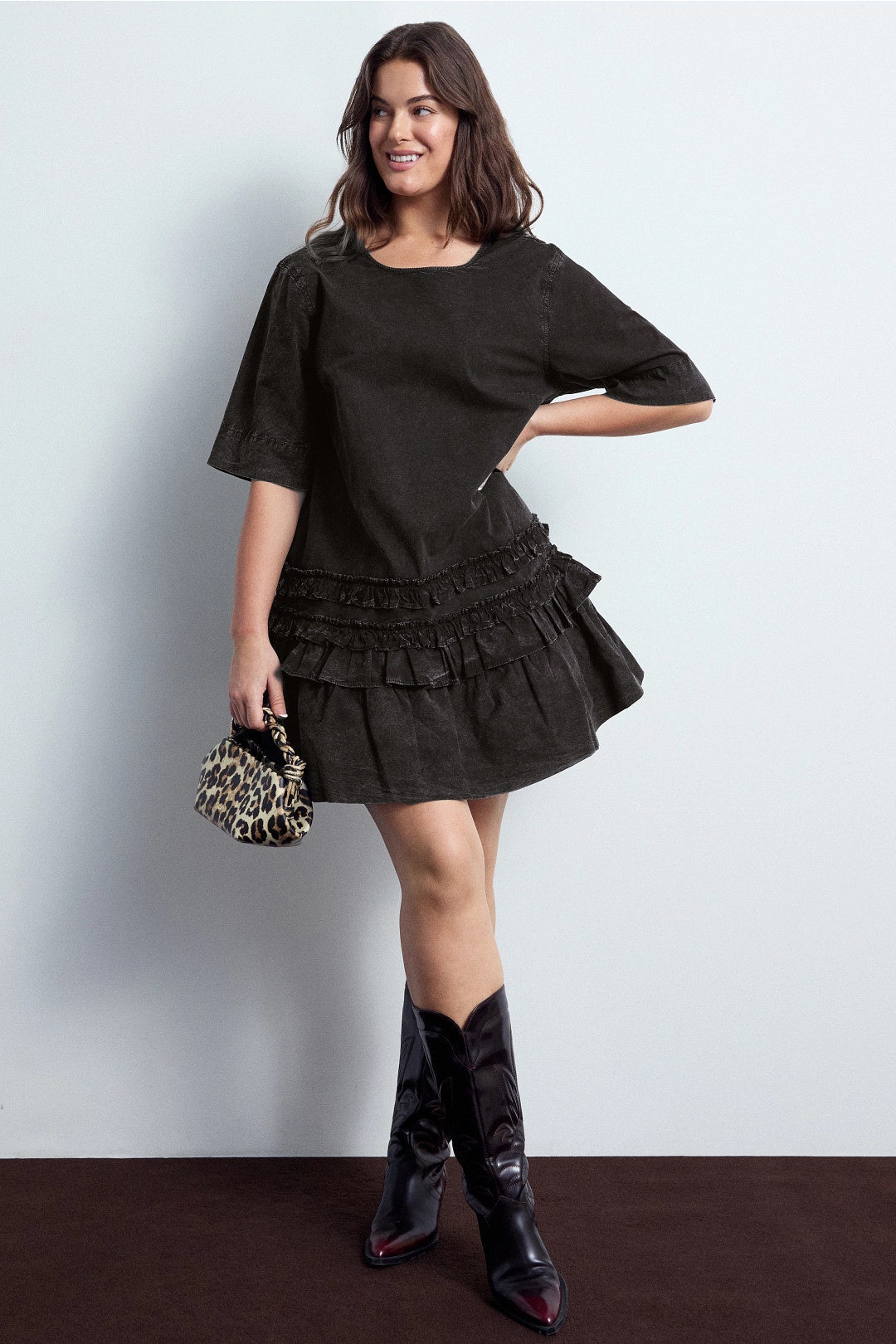 Ruffle Hem Mini Dress by GANNI 5