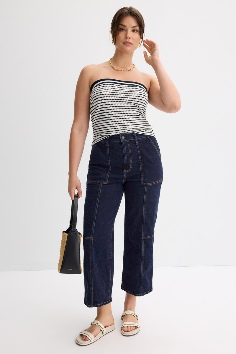 Dark Wash Getty Crop Utility Jeans by Rails - Photo 5