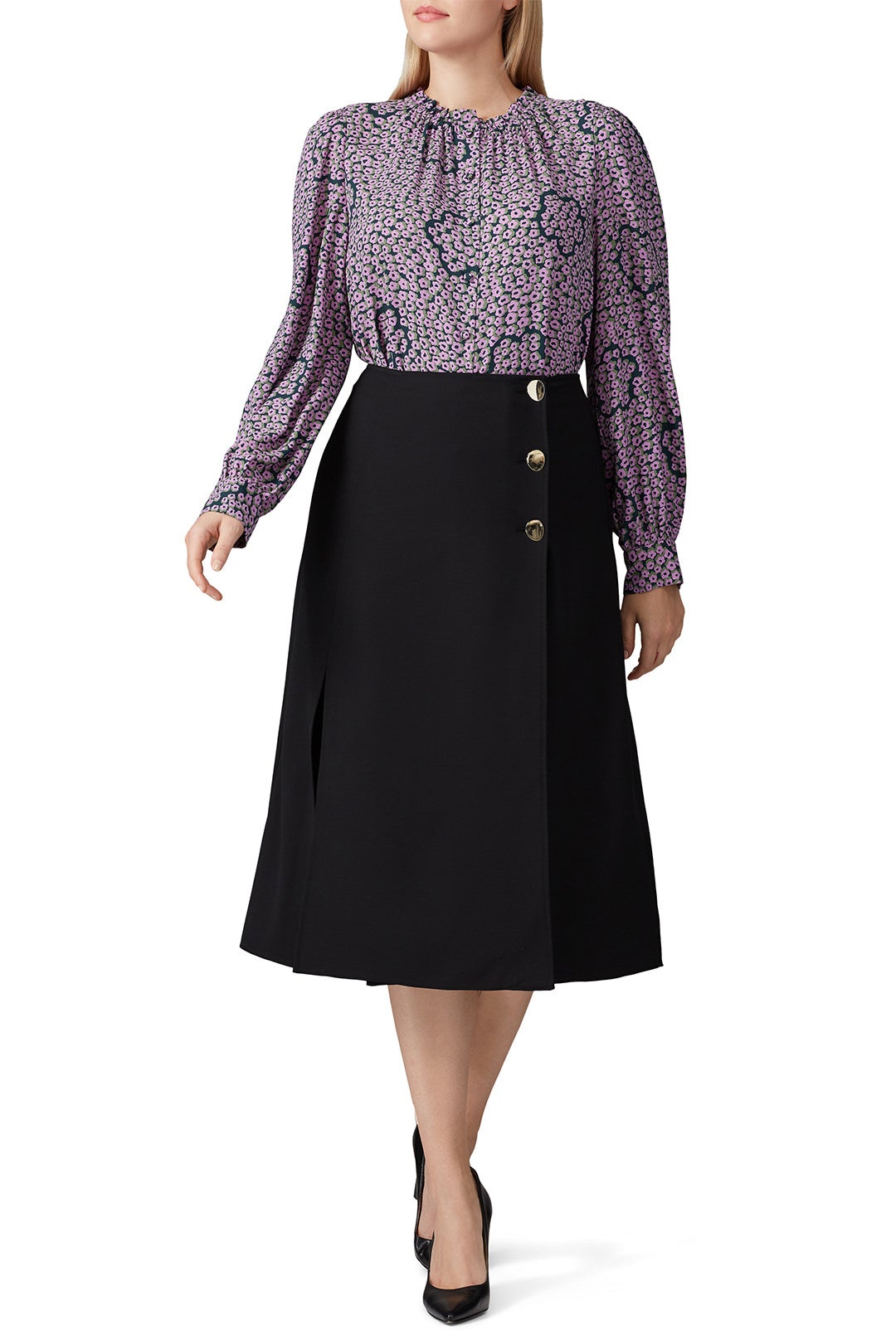 Side Slit Twill Skirt by kate spade new york 5