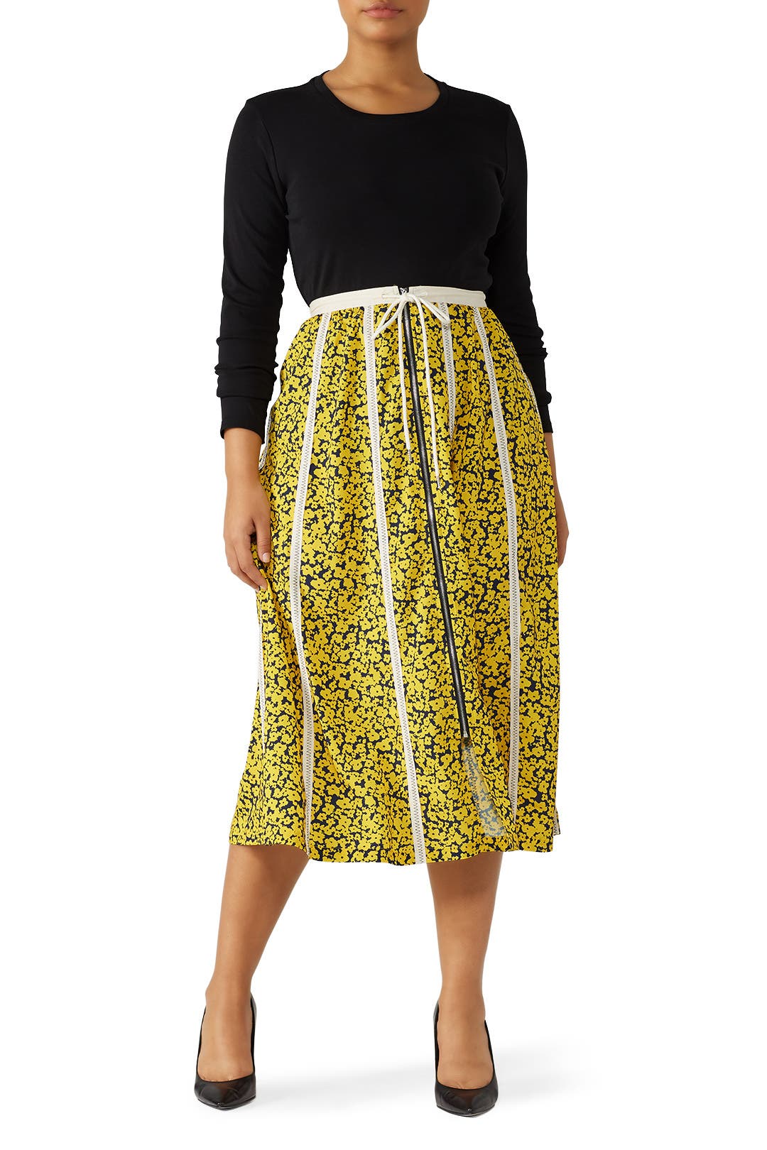 Striped Drawstring Skirt by Derek Lam 10 Crosby x RTR | Rent the