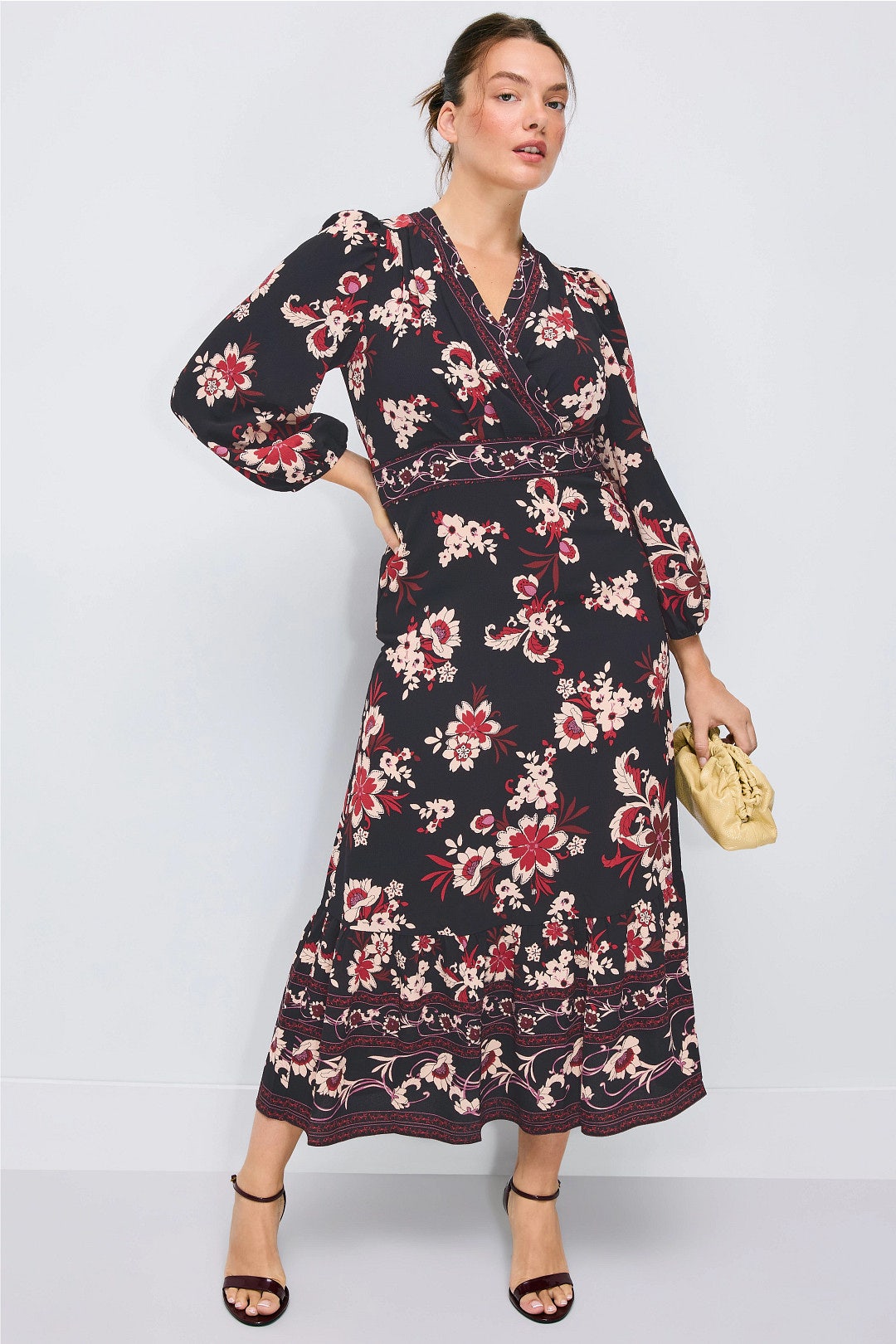 V Neck Floral Midi by Donna Morgan 5