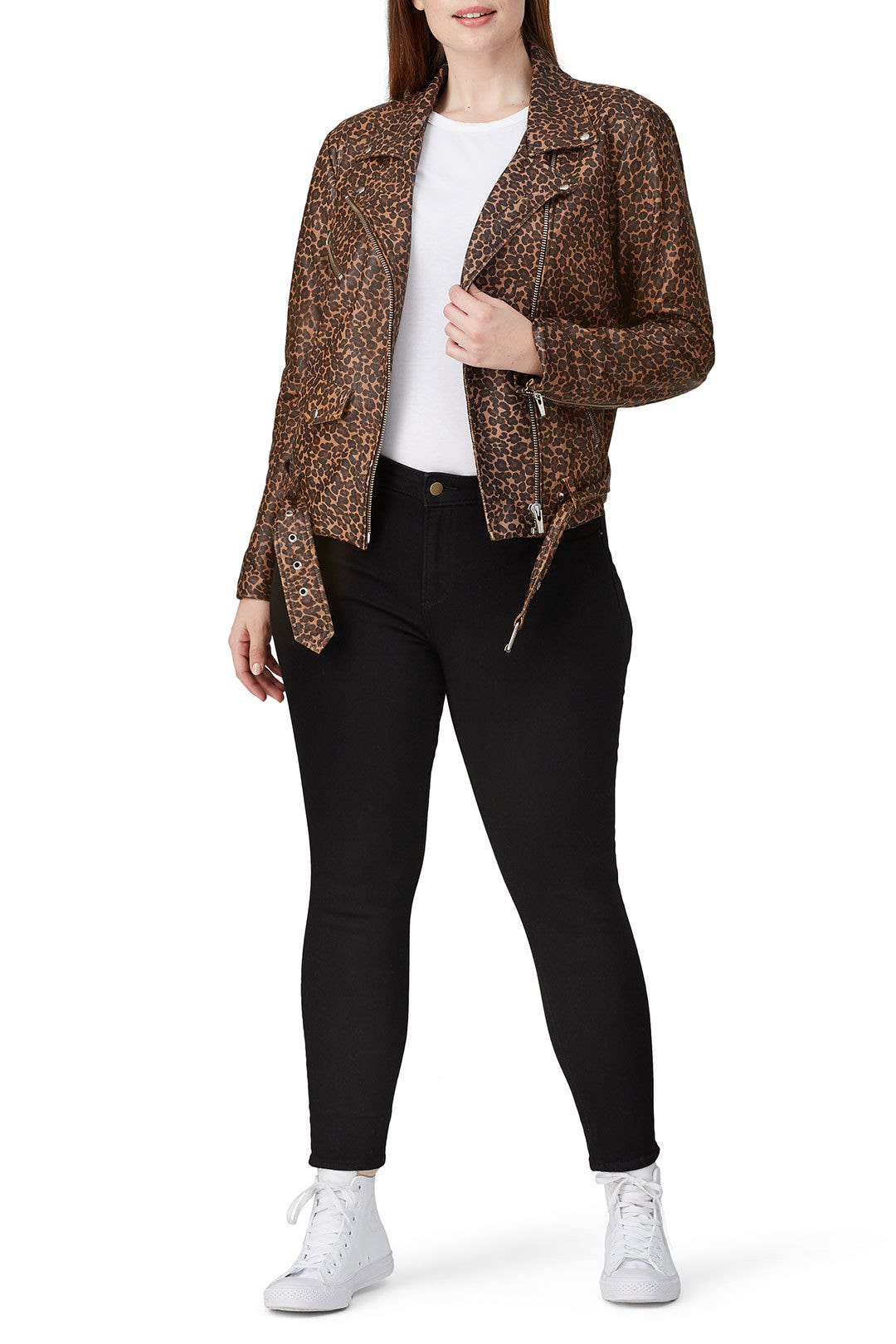 Leopard Smooth Jayne Leather Jacket by VEDA 5