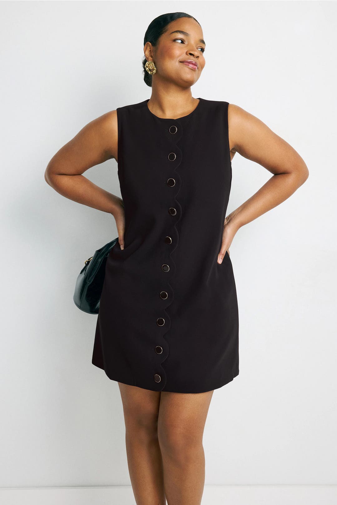 kate spade NEW YORK キス タイネック シフト ドレス XS Scallop Shift Dress With Buttons by kate spade new york | Rent the