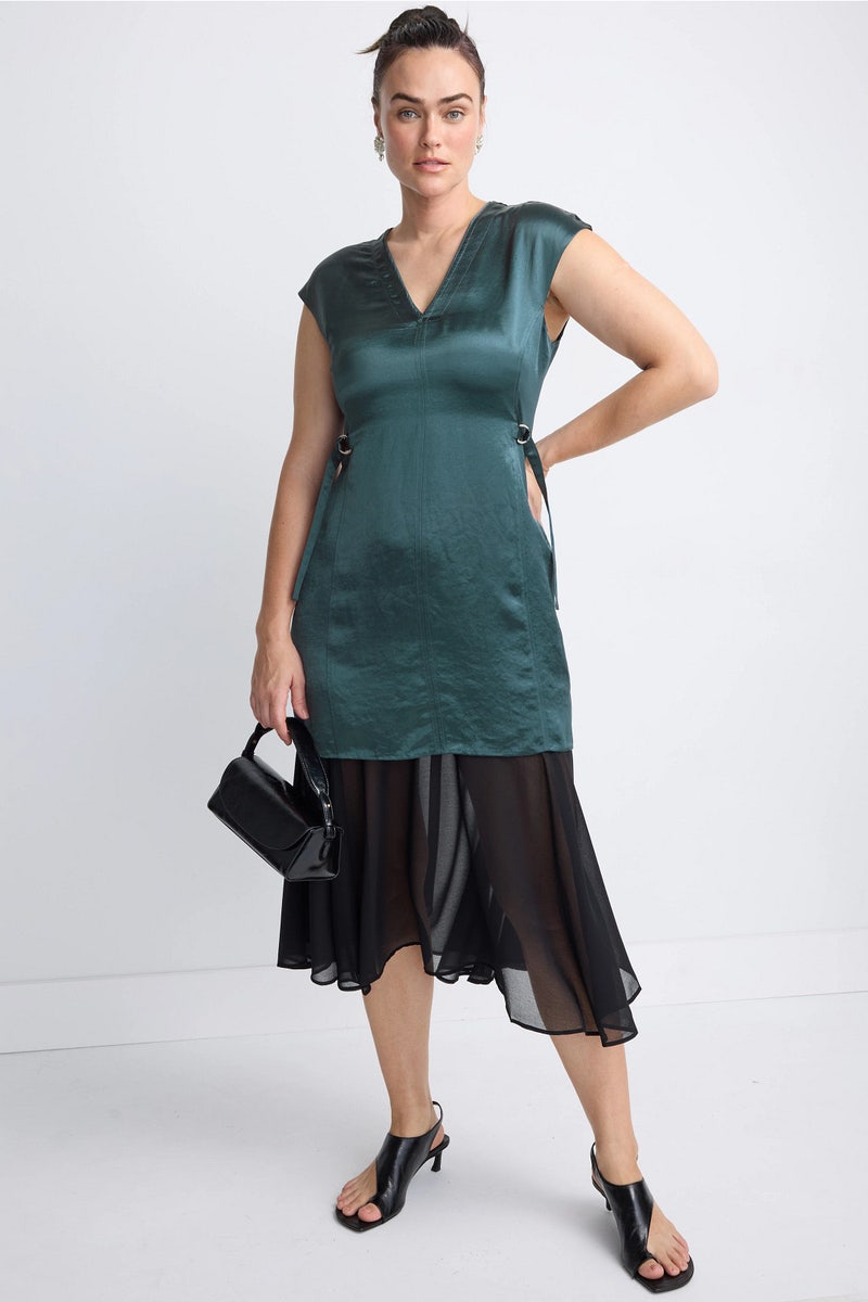 Satin Chiffon Combo Dress by 3.1 Phillip Lim - Photo 0