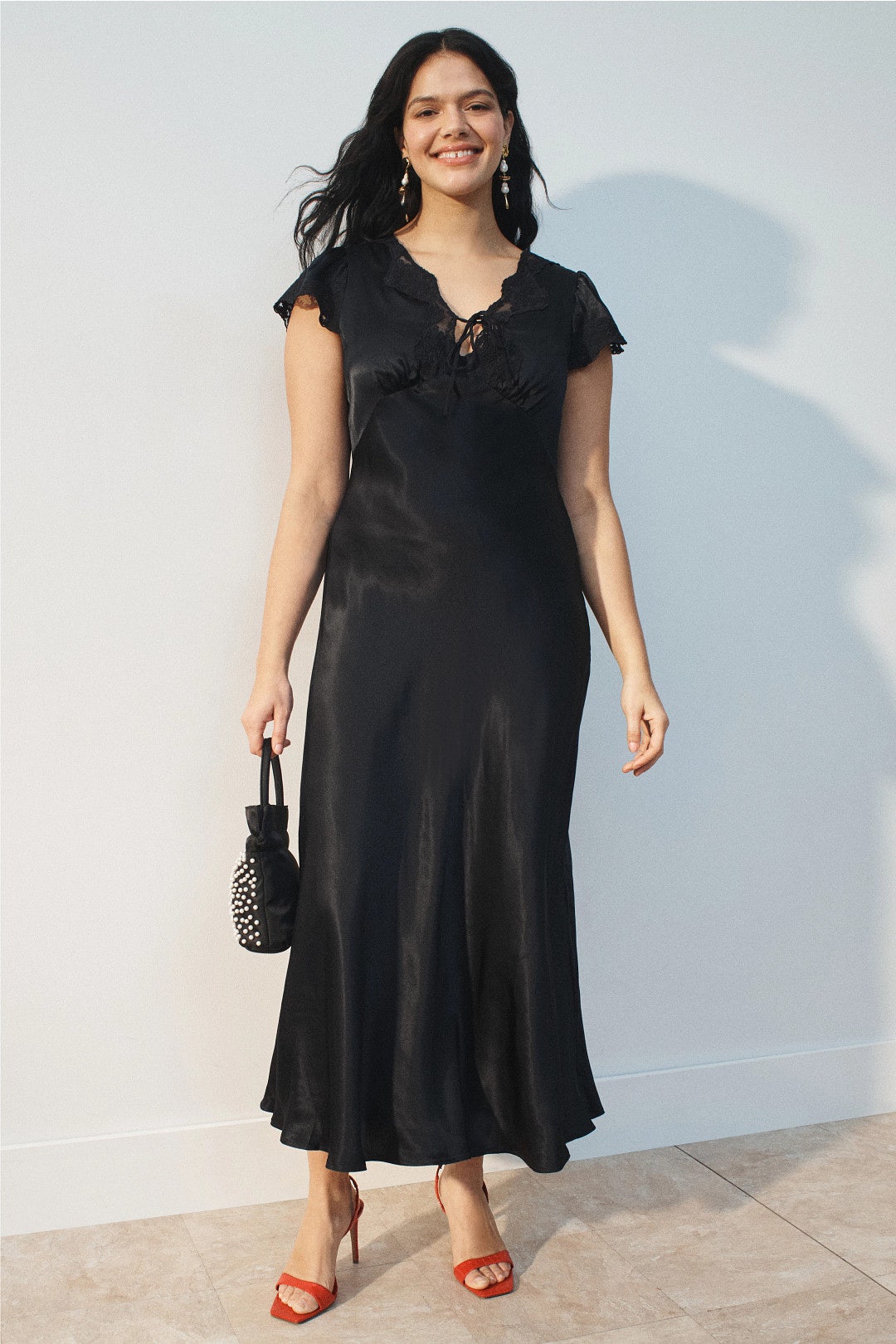 Lace Trim Midi Dress by Rixo x RTR 5