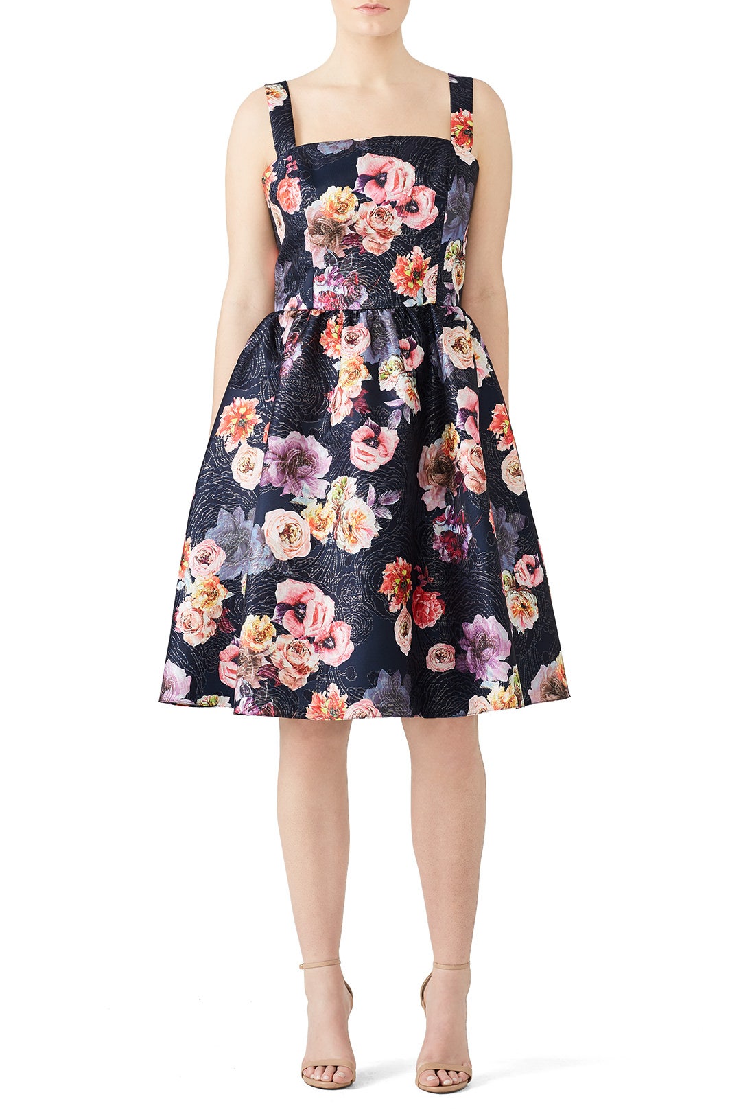 Black Floral Cocktail Dress by Christian Siriano 4