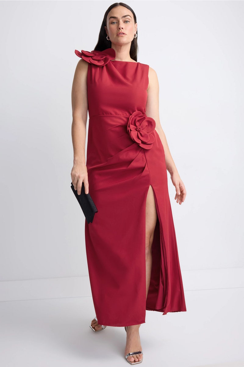 High Neck Crepe Column Dress by Ieena for Mac Duggal - Photo 0