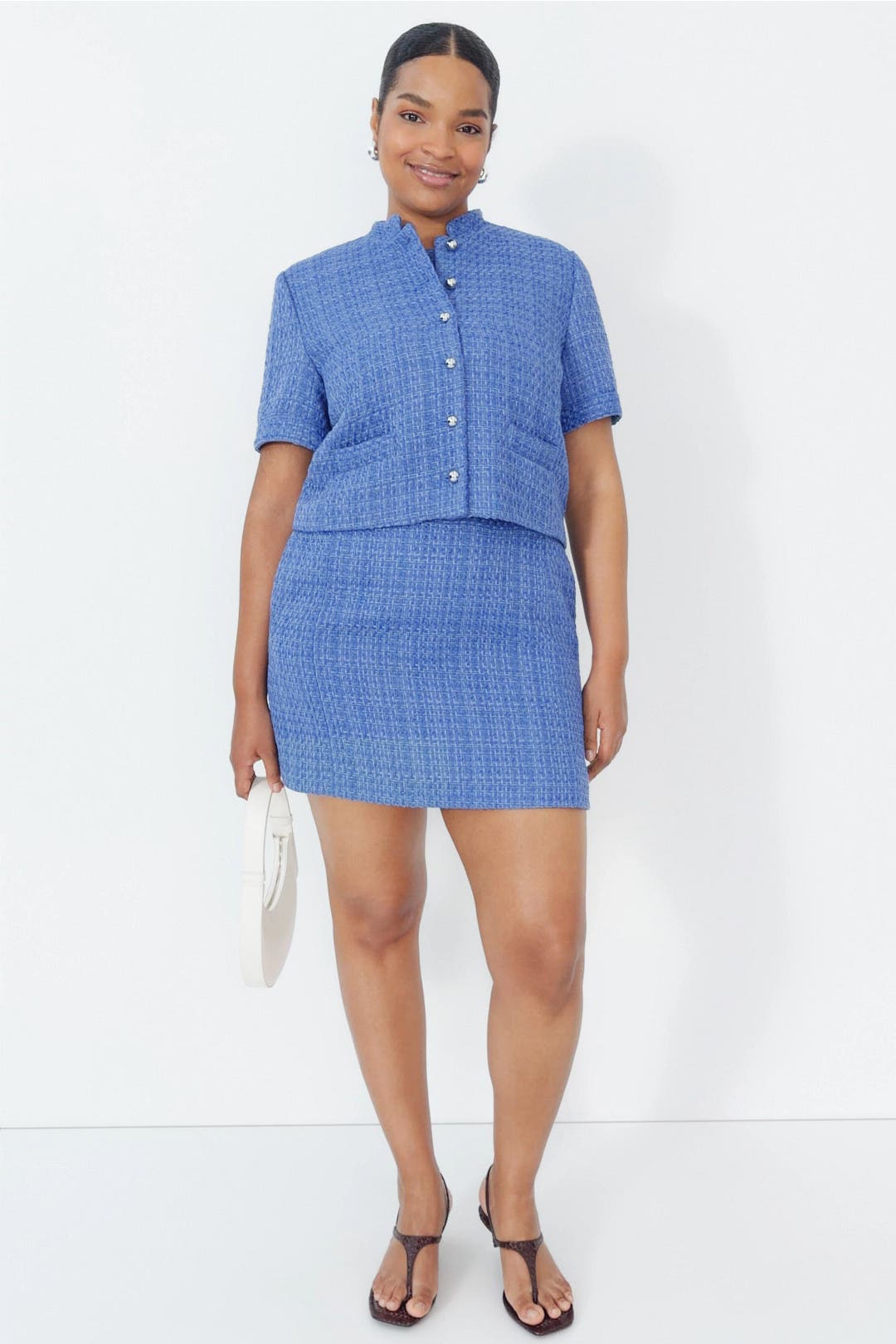 その他 type V lucky / light blue tweed Short Sleeve Tweed Blazer by Derek Lam 10 Crosby x RTR | Rent the