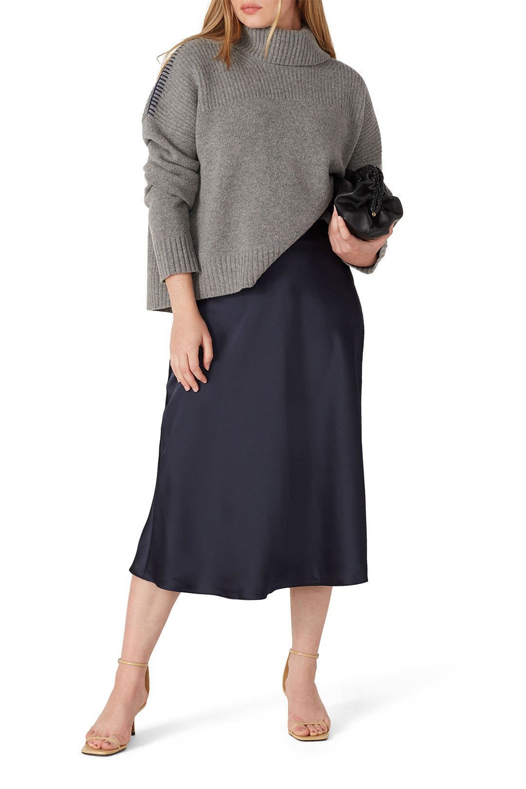 Navy Charmeuse Skirt by Lauren Ralph Lauren 4