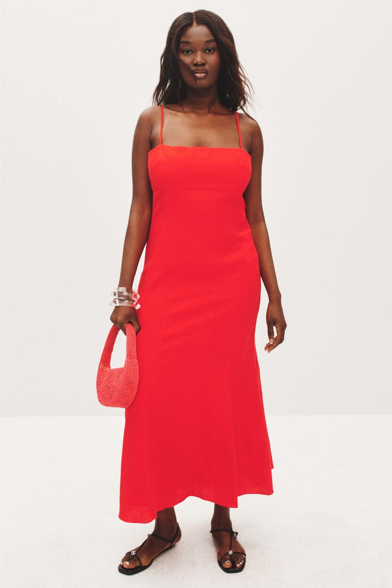 Linen Sculpted Midi Dress by TOCCIN X RTR - Photo 5