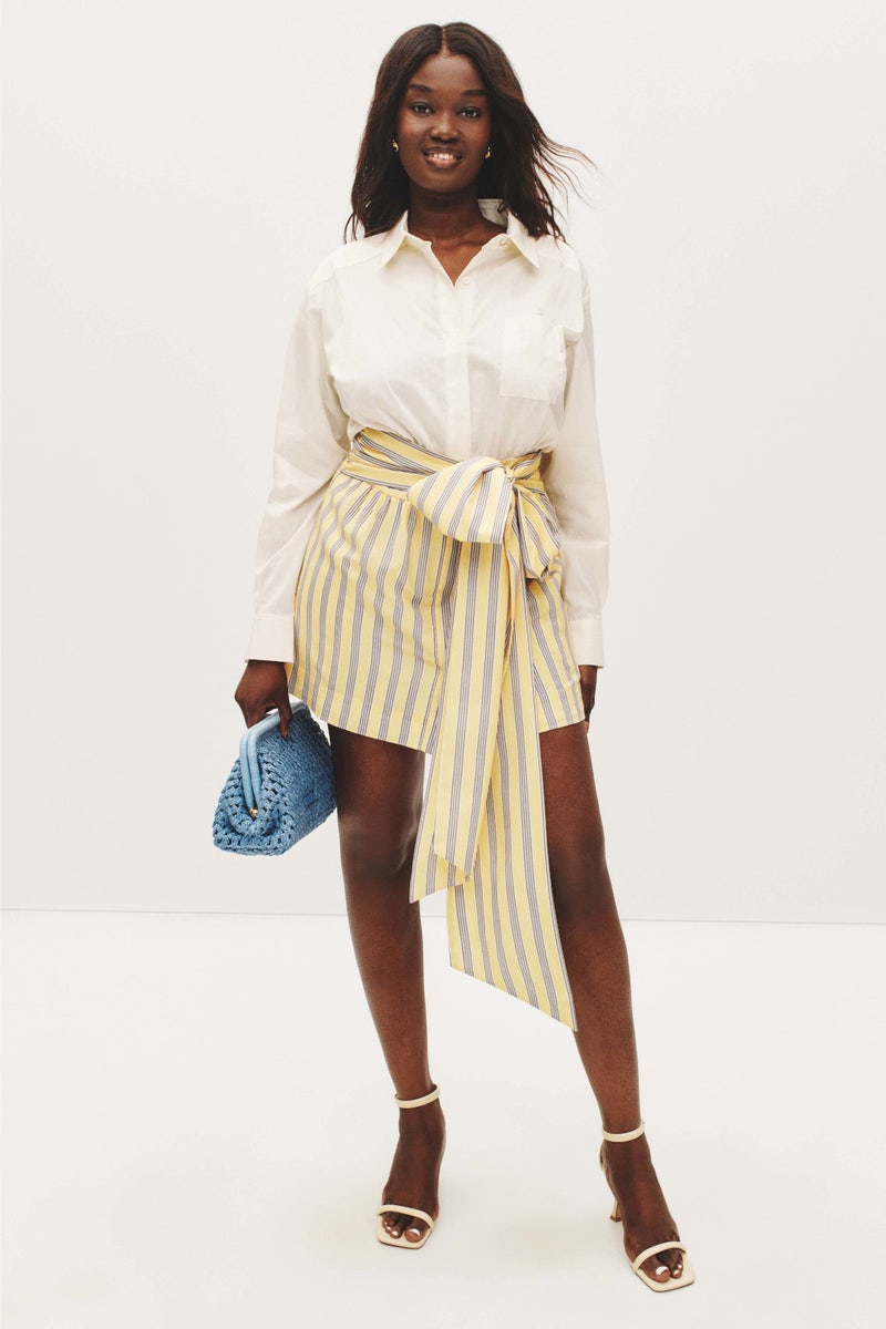 Solid and Striped Bow Shirt Dress by TOCCIN X RTR - Photo 5