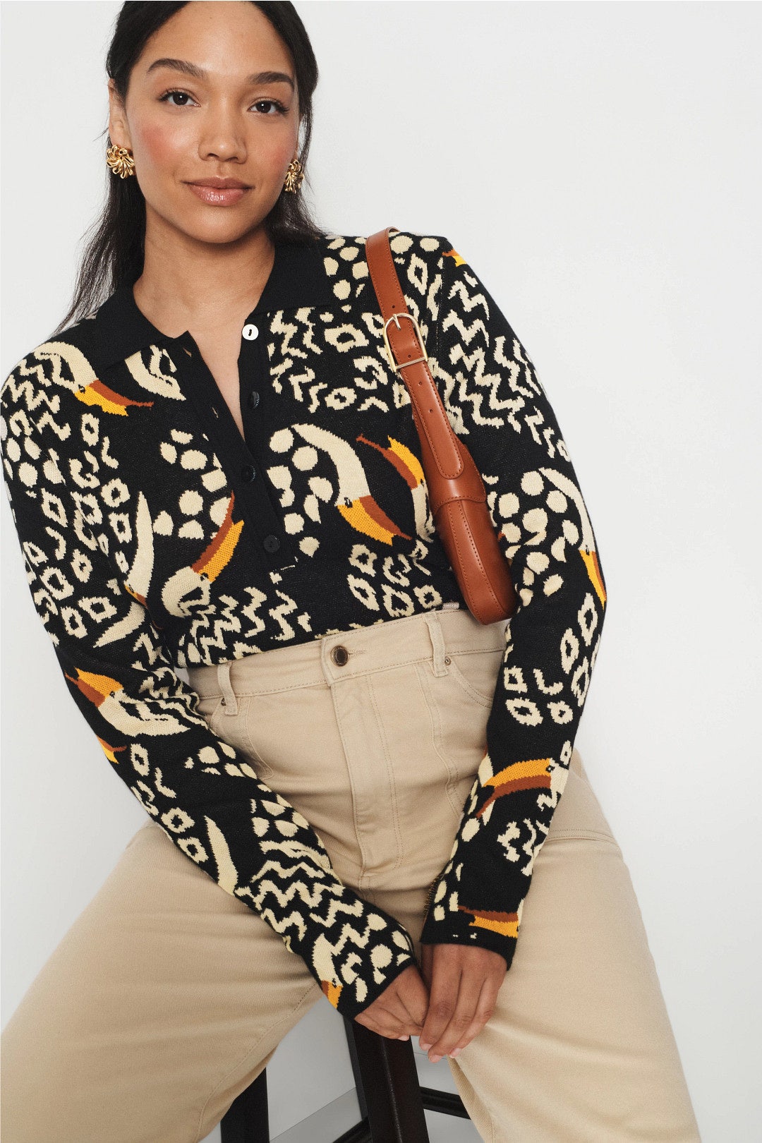 Tucanissimo Polo Knit Top by FARM Rio 5