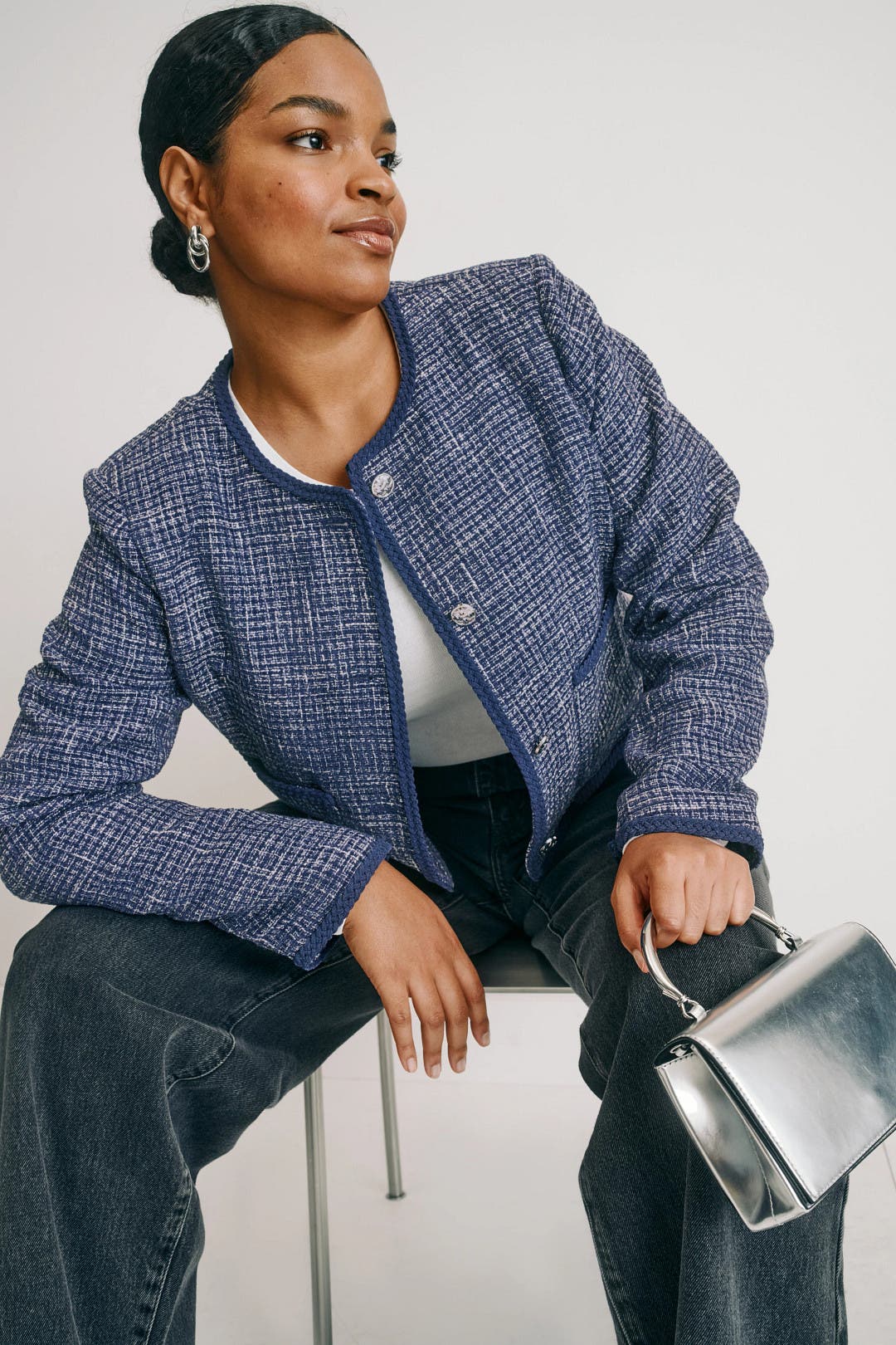 【新品】sheller LOOP tweed jacket short coat sheller LOOP tweed jacket short coat