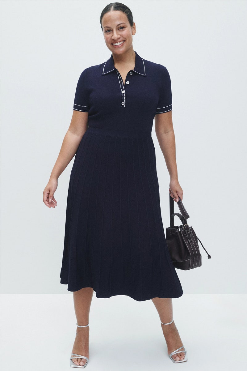 Contrast Stitching Polo Midi Dress by MICHAEL KORS - Photo 0