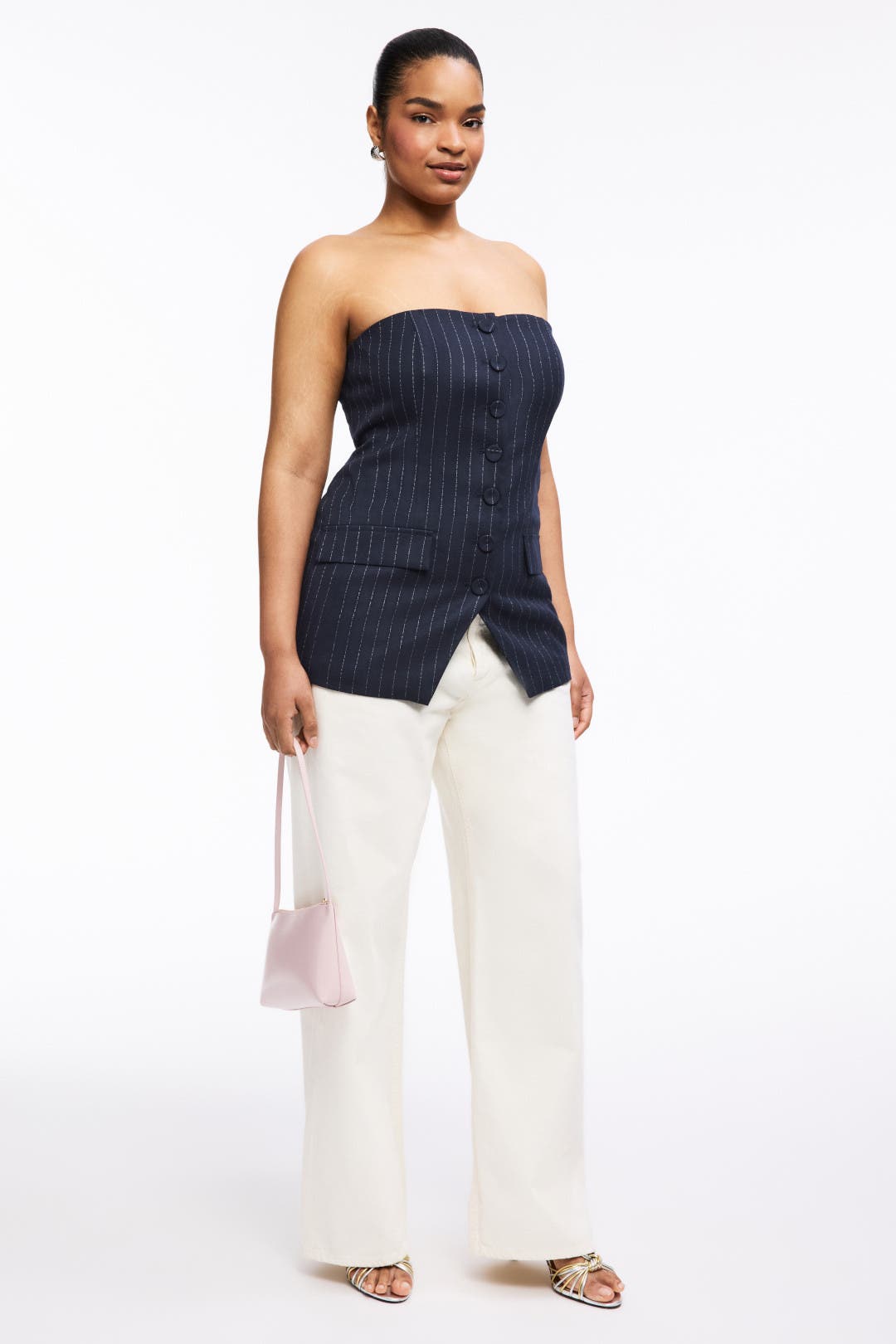 Navy Pinstripe Bustier by DL1961 | Rent the Runway