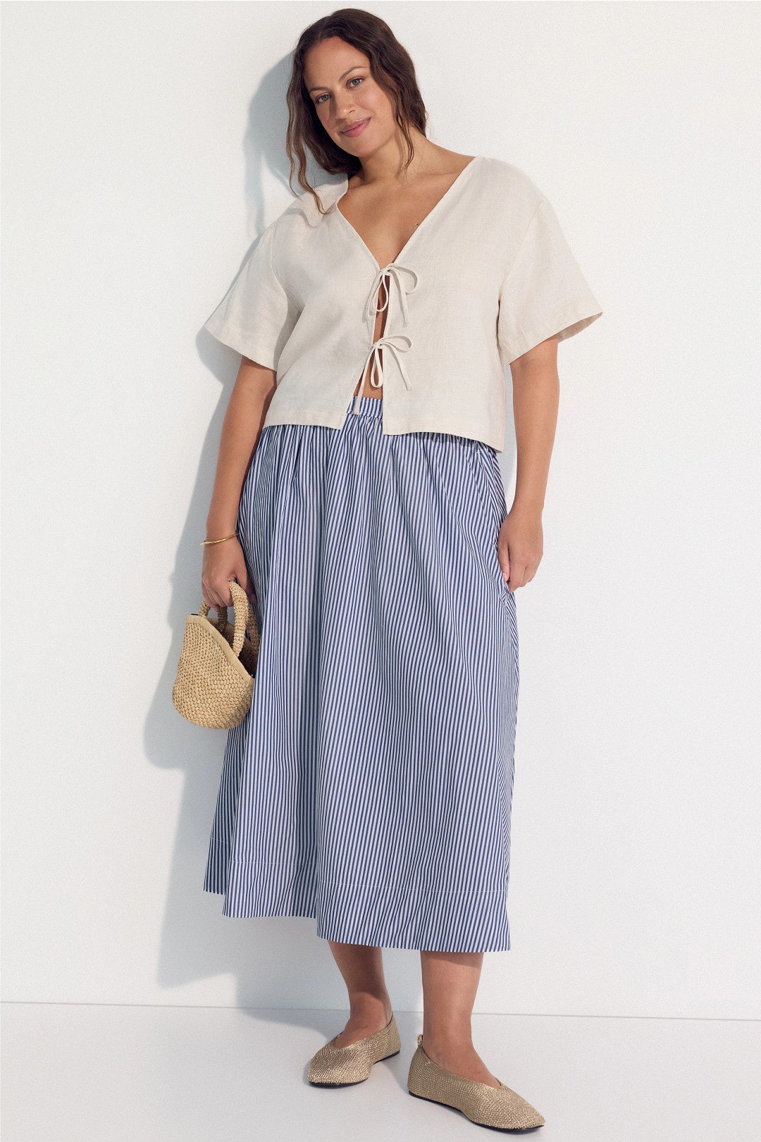 Pinstripe Midi Skirt by Peter Som x RTR 4