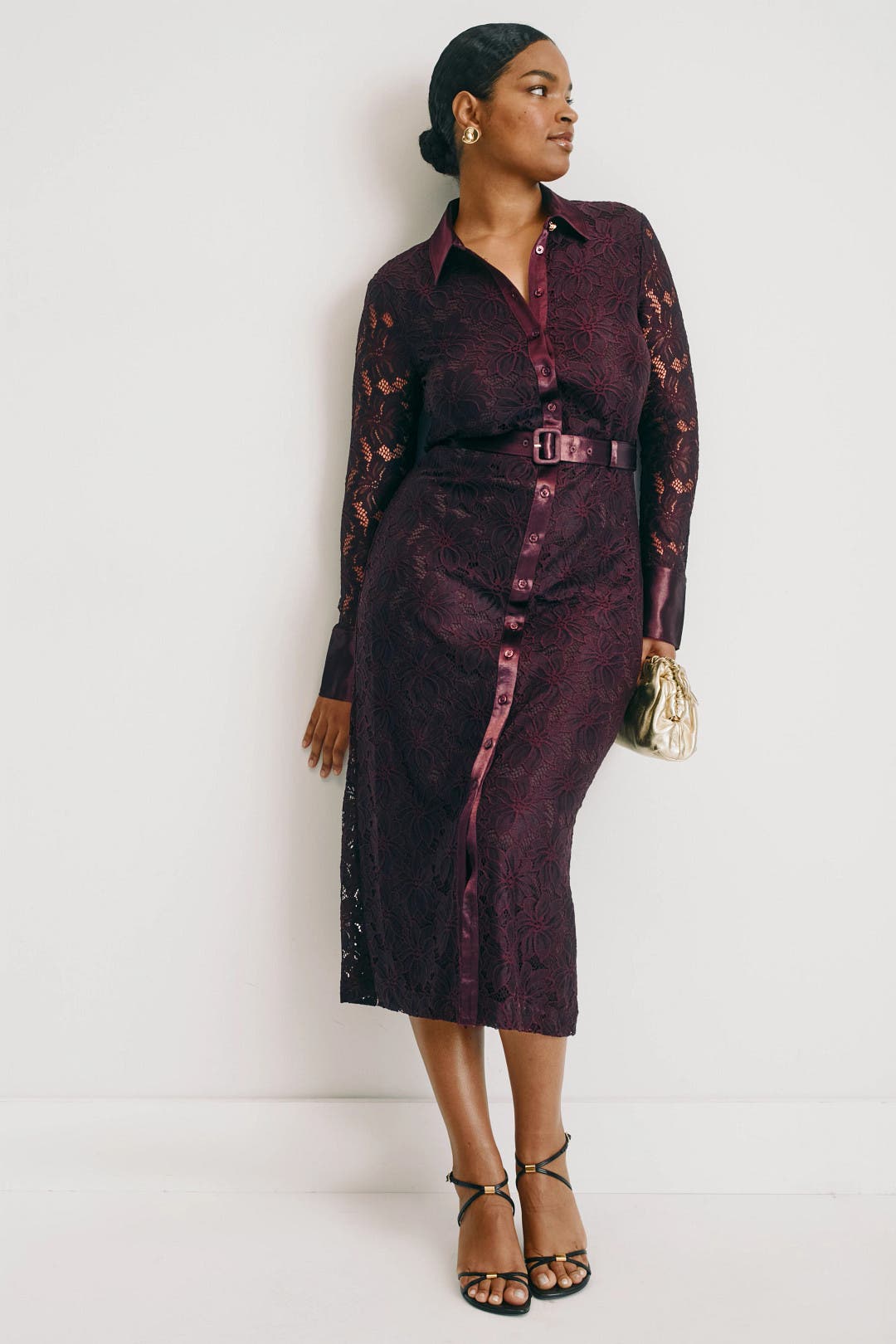 Satin Detail Lace Midi Dress by Derek Lam 10 Crosby x RTR | Rent