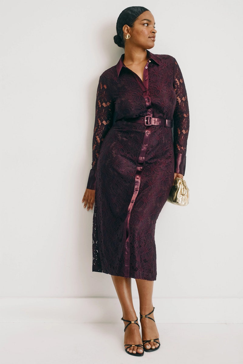 Satin Detail Lace Midi Dress by Derek Lam 10 Crosby x RTR - Photo 0