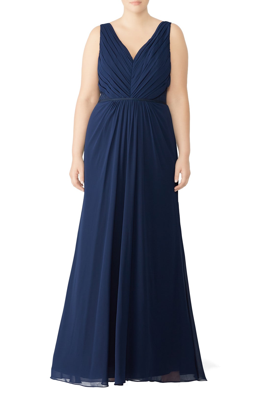 Navy Amalia Gown by Monique Lhuillier Bridesmaid 4