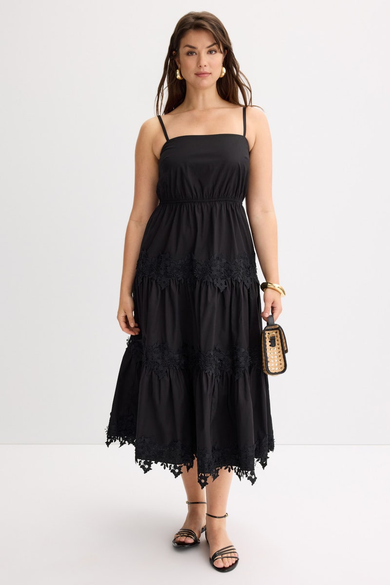 Lace Detail Tiered Midi Dress by Jason Wu x RTR - Photo 5