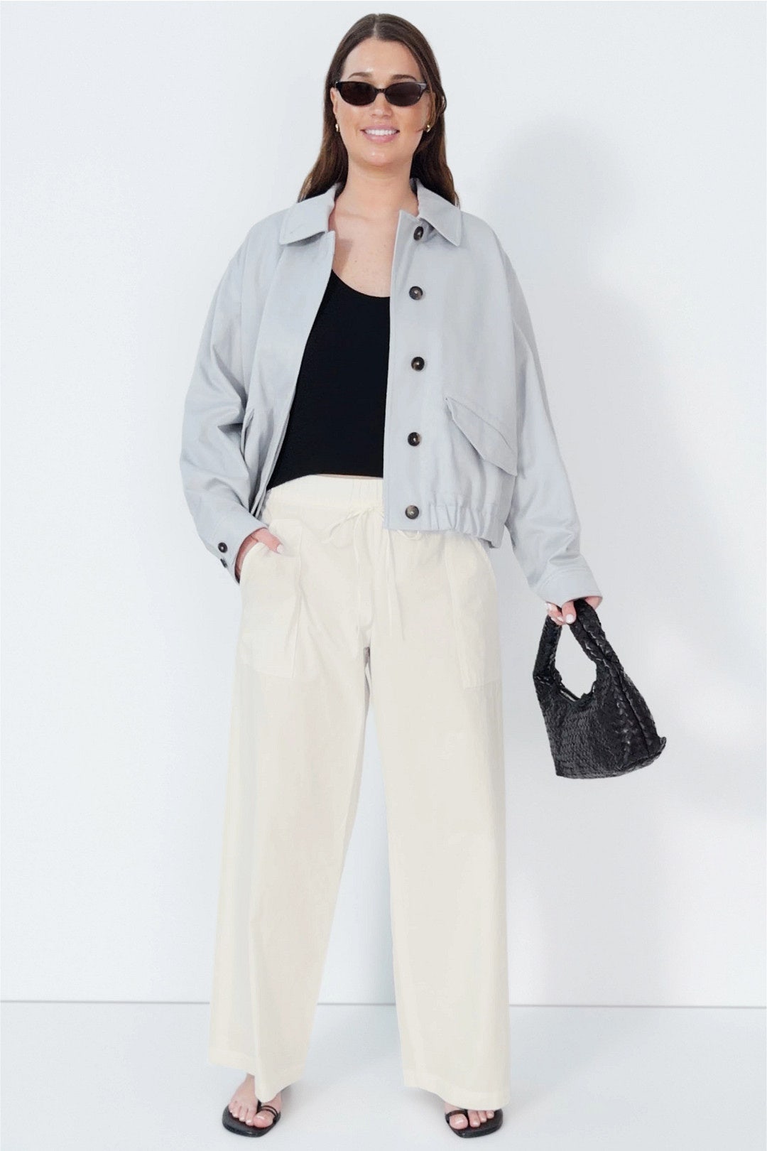 Mid Rise Cotton Drawstring Pants by VINCE. 4